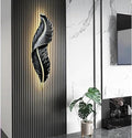R.K Decor HUB Home Room decore LED Wall Light Sconce lamp Leave Leaf/Feather Mounted Modern Decorative Light Lamp for Living Room,Wall Decoration 2ft (Black)