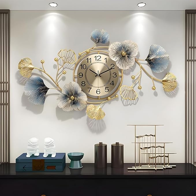 Metal Wall Clock - Elegant Home Decor for Living Room, Show Pieces for Home Decor Living Room, Stylish - Modern Design for Timeless Appeal